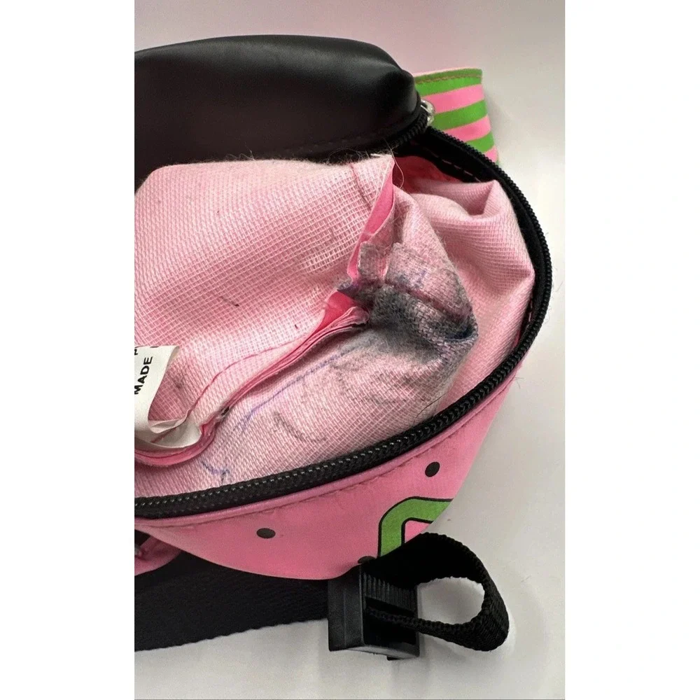 Vintage 1990s Girls Neon Pink Green Star Belt Bag Fanny Pack Youth Kids CDI